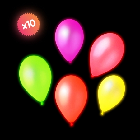 10 BALLONS FLUORESCENTS 30CM